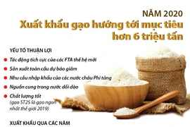 [Infographics] Mục tiêu xuất khẩu gạo năm 2020 đạt hơn 6 triệu tấn