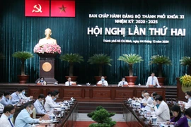 Các đại biểu chủ trì Hội nghị. Ảnh: Tiến Lực – TTXVN