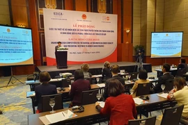 Lễ phát động Cuộc thi thiết kế Bộ nhận diện cho Tháng hành động về bình đẳng giới và phòng, chống bạo lực trên cơ sở giới. (Ảnh: Nguyễn Linh/Vietnam+)