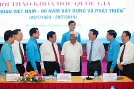 Các đại biểu tham dự hội thảo học “Công đoàn Việt Nam-90 năm xây dựng và phát triển.” (Ảnh: PV/Vietnam+)