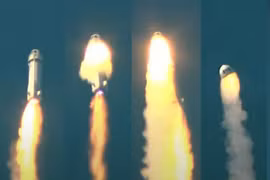 Hình ảnh quá trình phóng tên lửa New Shepard. (Nguồn: Blue Origin)