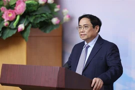 Thủ tướng Phạm Minh Chính chủ trì hội nghị. (Ảnh: Dương Giang/TTXVN)