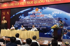 Hội nghị tổng kết 10 năm thực hiện Chương trình tổng thể cải cách hành chính Bộ Công Thương. (Ảnh: Xuân Quảng/Vietnam+)