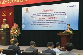 Thứ trưởng Đỗ Thắng Hải phát biểu tại Chương trình đào tạo chuyên gia khuôn mẫu Việt Nam ngày 14/7, tại Hà Nội. (Ảnh: Đức Duy/Vietnam+)