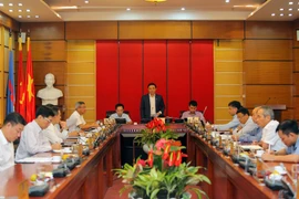 Ông Lê Mạnh Hùng, Tổng Giám đốc PVN chủ trì hội nghị giao ban tập đoàn. (Ảnh: PV/Vietnam+)