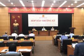 Bộ Công Thương họp báo ngày 16/10. (Ảnh: Đức Duy/Vietnam+)