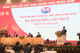 Đại hội Đại biểu Tổng công ty Bia-Rượu-Nước giải khát Hà Nội diễn ra ngày 4/3, tại Hà Nội. (Ảnh: Đức Duy/Vietnam+)