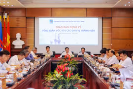 Lãnh đạp PVN họp giao ban với các đơn vị thành viên. (Ảnh: PV/Vietnam+)