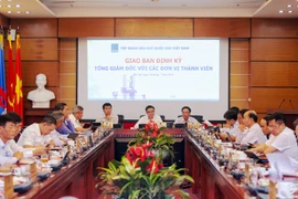 Lãnh đạp PVN họp giao ban với các đơn vị thành viên. (Ảnh: PV/Vietnam+)