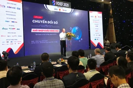 Thứ trưởng Bộ Công Thương Cao Quốc Hưng phát biểu tại hội thảo. (Ảnh: Vietnam+)