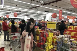 Hàng hóa đa dạng dịp Tết Nguyên đán. (Ảnh: Đức Duy/Vietnam+)