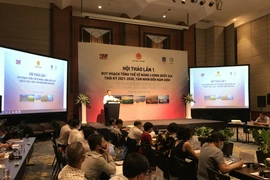Thứ trưởng Đặng Hoàng An phát biểu tại hội thảo lần thứ 1 về: Quy hoạch tổng thể năng lượng quốc gia thời kỳ 2021-2030. (Ảnh: Xuân Quảng/Vietnam+)