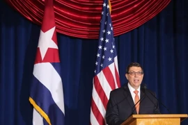 Ngoại trưởng Cuba Bruno Rodriguez tại buổi lễ mở lại đại sứ quán Cuba tại Mỹ. (Nguồn: AFP/TTXVN)