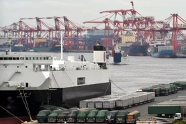 Hoạt động của tàu quốc tế tại cảng biển Tokyo. (Nguồn: AFP/TTXVN)