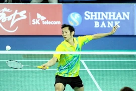 Tay vợt Nguyễn Tiến Minh tại ASIAD 17. (Ảnh: Hữu Quý/TTXVN)