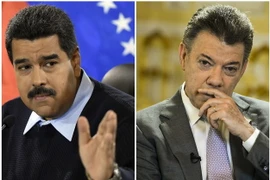Tổng thống Colombia Juan Manuel Santos (phải) tại Bogota ngày 4/6 và Tổng thống Venezuela Nicolas Maduro (trái) tại Caracas ngày 24/8. (Nguồn: AFP/TTXVN)