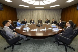 Một cuộc họp của Ban chính sách tại trụ sở BOJ ở thủ đô Tokyo. (Nguồn: Kyodo/TTXVN)