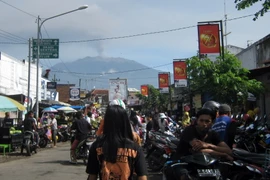 Núi lửa Raung phun tro bụi ngày 14/7. (Nguồn: AFP/TTXVN)