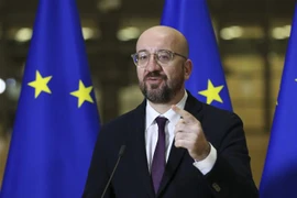 Chủ tịch Hội đồng châu Âu Charles Michel phát biểu tại một cuộc họp báo ở Brussels, Bỉ. (Ảnh: AFP/TTXVN)