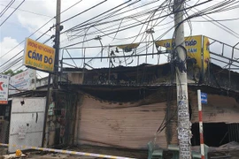 Hiện trường vụ cháy. (Ảnh: Huyền Trang/TTXVN)