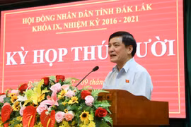 Bí thư Tỉnh ủy Đắk Lắk Bùi Văn Cường phát biểu tại Kỳ họp. (Nguồn: baodaklak.vn)