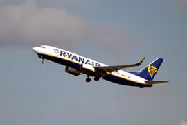 Một máy bay của hãng hàng không Ryanair. (Ảnh: AFP/TTXVN)