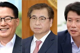 Từ trái sang: ông Park Jie-won - Giám đốc NIS, ông Suh Hoon - Giám đốc An ninh Quốc gia của Hàn Quốc - và ông Lee In-young - Bộ trưởng Thống nhất. (Nguồn: Yonhap)