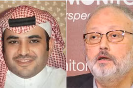 Nhà báo Jamal Khashoggi (phải) và cố vấn hàng đầu của Thái tử Saudi Arabia, Saud al-Qahtani (trái). (Ảnh: The Sun/TTXVN)