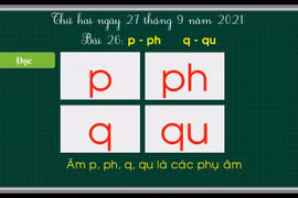 Cô Hồng Minh phải tự đưa thêm hai âm "p", "q" vào bài giảng của mình. (Ảnh: NVCC)