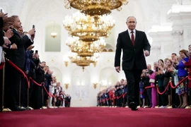 Ông Vladimir Putin tại lễ nhậm chức Tổng thống LB Nga nhiệm kỳ thứ 5 ở Moskva. (Ảnh: AFP/TTXVN)