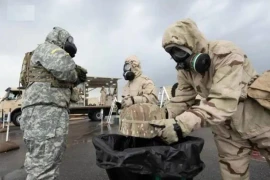 Cuộc tập trận chung Mỹ-Saudi Arabia nhằm tăng cường khả năng sẵn sàng ứng phó với các tình huống sử dụng vũ khí hủy diệt hàng loạt. (Nguồn: Saudi Gazette)