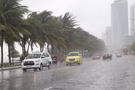 Sáng 31/10 tại thành phố Đà Nẵng vẫn có mưa lớn và gió mạnh. (Ảnh: Trần Lê Lâm/TTXVN)