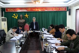 Ông Phạm Quang Hưng, Trưởng ban Kinh tế-Ngân sách HĐND tỉnh Hải Dương phát biểu tại buổi làm việc. (Ảnh: Mạnh Tú/TTXVN)