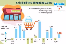 [Infographics] Chỉ số giá tiêu dùng tháng 7 của cả nước tăng 0,18%
