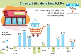 [Infographics] Chỉ số giá tiêu dùng tháng 7 của cả nước tăng 0,18%