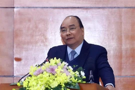 Thủ tướng Nguyễn Xuân Phúc phát biểu tại Hội nghị. (Ảnh: Thống Nhất/TTXVN)
