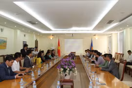 Quang cảnh buổi tọa đàm cơ hội kinh doanh ở Campuchia do Đại sứ quán Việt Nam tổ chức. (Ảnh: Trần Long/Vietnam+)