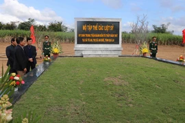 Ngôi mộ tập thể của các liệt sỹ. (Ảnh: Dư Toán/TTXVN)
