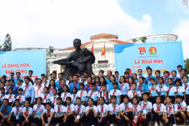 358 đại biểu thiếu nhi, phụ trách Đội tham gia liên hoan. (Ảnh: Xuân Dự/TTXVN)