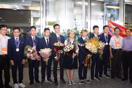 8 thí sinh đội tuyển quốc gia Việt Nam tham gia Olympic Vật lý châu Á lần thứ 20 năm 2019 đều đoạt giải. (Ảnh: Thanh Tùng/TTXVN) 