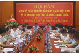 Quang cảnh hội đàm. (Ảnh: Chu Hiệu/TTXVN)