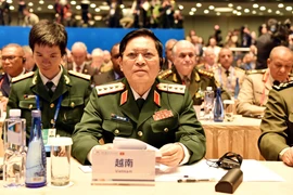 Đại tướng Ngô Xuân Lịch tại Diễn đàn Hương Sơn Bắc Kinh 2019. (Ảnh: Vĩnh Hà/TTXVN)