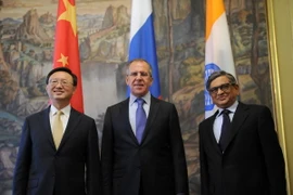 Ngoại trưởng Nga, Trung Quốc và Ấn Độ. (Nguồn: AFP/TTXVN)
