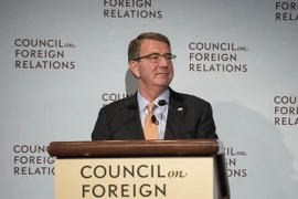 Bộ trưởng Quốc phòng Mỹ Ashton Carter phát biểu tại Hội đồng đối ngoại ở New York, Mỹ ngày 8/4. 