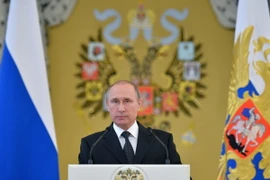 Tổng thống Nga Vladimir Putin phát biểu tại thủ đô Moskva. (Nguồn: EPA/TTXVN) 