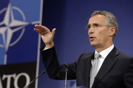 Tổng thư ký NATO Jens Stoltenberg tại cuộc họp báo ở Brussels, Bỉ. (Nguồn: AFP/TTXVN) 