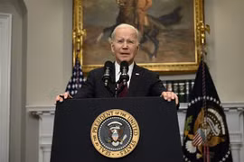Tổng thống Mỹ Joe Biden tại một cuộc họp báo ở Washington, DC. (Ảnh: AFP/TTXVN)