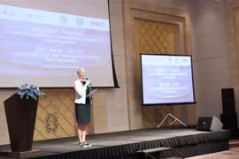 Đại sứ Na Uy tại Việt Nam, bà Hilde Solbakken, phát biểu tại Hội thảo. (Ảnh: Đặng Tuấn/TTXVN)