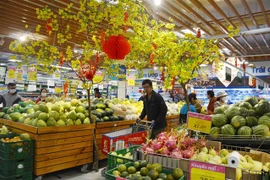 Người dân mua sắm hàng hóa tại siêu thị. (Ảnh: Hoài Thu/TTXVN)