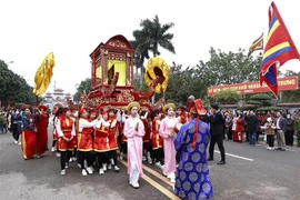 Lễ hội Đền Hai Bà Trưng Xuân Quý Mão 2023. (Ảnh: Thống Nhất/TTXVN)
